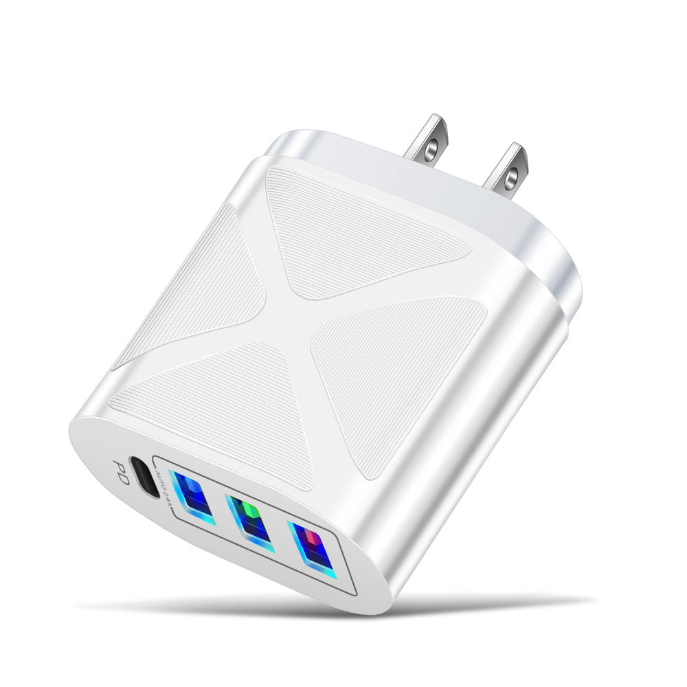 New 3USB+PD fast charging head, US standard, European standard, British standard, PD+3USB multi port charger charging head - V.I.P Digital Presence