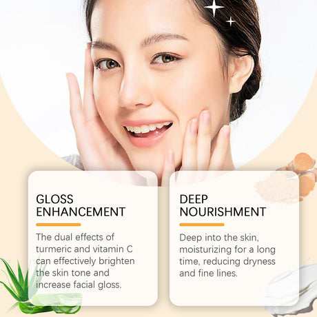 Turmeric Vitamin C Brightening Cream, Moisturizing Even Skin Tone Lighten Acne Mark Brightening Moisturizing Cream - V.I.P Digital Presence