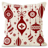 Christmas red ball pillow cover Christmas holiday themed home decoration pillowcase linen waist pillow - V.I.P Digital Presence