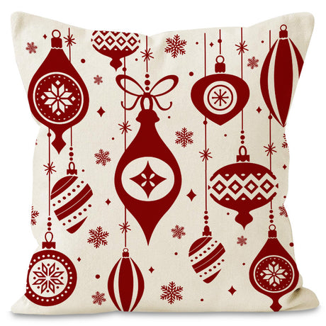 Christmas red ball pillow cover Christmas holiday themed home decoration pillowcase linen waist pillow - V.I.P Digital Presence