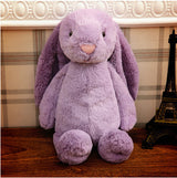 Muñeco de peluche de conejito bordado, conejito de orejas largas, bebé durmiendo con un muñeco de conejito de orejas grandes