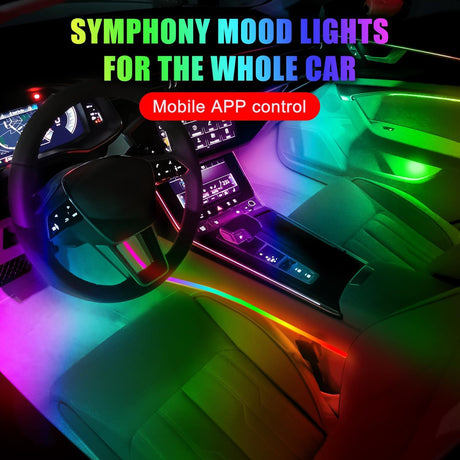 Suitable for 256 color dynamic light and shadow ambient lighting in cars universal car models with added welcome lights - V.I.P Digital Presence