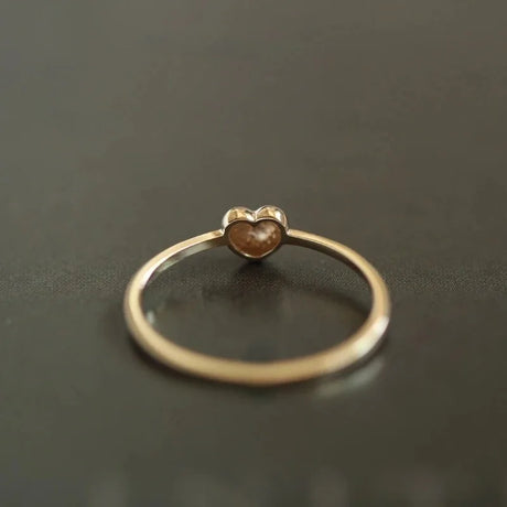 925 Sterling Silver Plated 14K Gold Chubby Love Ring for Girl Simple and Versatile Super Cute Heart Ring Fine Jewelry - V.I.P Digital Presence