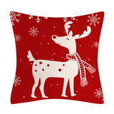 Red Snowflake Deer Pillow Cover Christmas Tree Cushion Cover Home Decoration Pillow Cover Combination - V.I.P Digital Presence