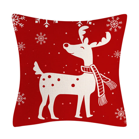 Red Snowflake Deer Pillow Cover Christmas Tree Cushion Cover Home Decoration Pillow Cover Combination - V.I.P Digital Presence