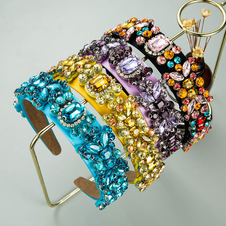 Summer New Fashion Headband Ladies Baroque Retro Headband Set With Colorful Rhinestones Full Diamond Hair Accessories - V.I.P Digital Presence