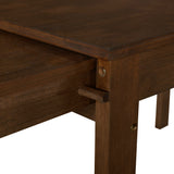 TOPMAX 65 "5-piece set with wheels and expandable dining table set 17.7" pull-out side table and small dining chair Brown
