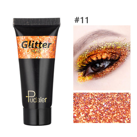 Makeup Pudaier monochrome glitter eyeshadow stage makeup face body glitter 12 color liquid eyeshadow - V.I.P Digital Presence
