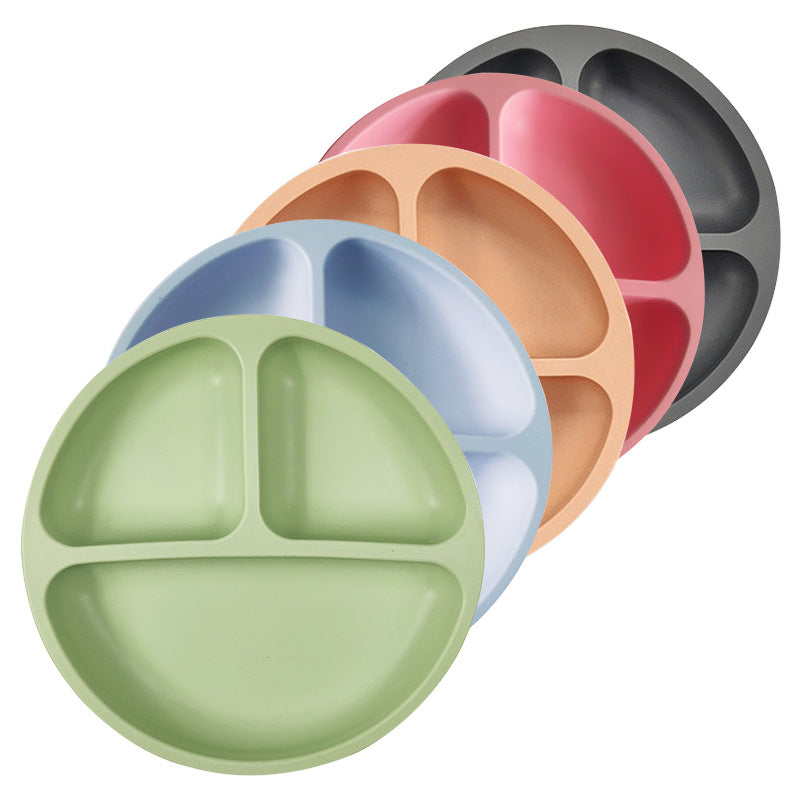 Children's Silicone Dinner Plate Infant Feeding Tableware Set Baby's Complementary Food Division Big Suction Cup Smiling Face Silicone Dinner Plate - V.I.P Digital Presence