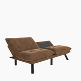 Leatehr Feeling Brown Convertible Folding Modern sofa Bed - V.I.P Digital Presence