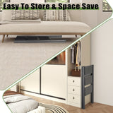 3 Step Ladder Aluminum Light Folding Step Bench Wide Non slip Pedal 300 lb Capacity Home Office Portable Ladder black - V.I.P Digital Presence