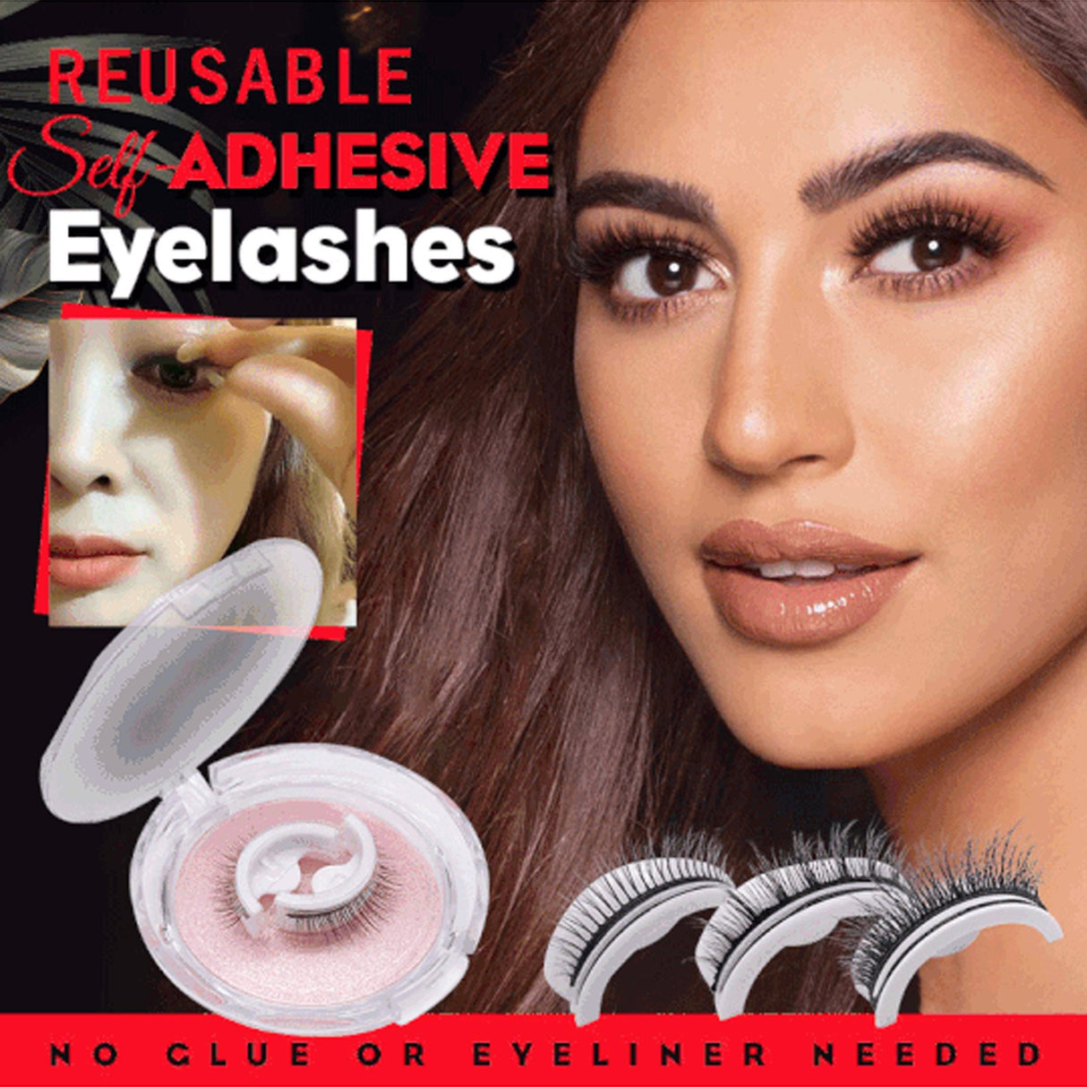 Reusable 3D Mink Lashes Natural False Eyelashes Self Adhesive Fake Glue Free Makeup Eyelash Extension Silk - V.I.P Digital Presence