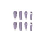 Rattan Purple French Bow Wear Manicure Finished Fake Nail Manicure Patch Nail Patch Removable Nail - V.I.P Digital Presence