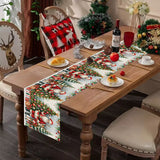 Christmas decoration table flag home fabric tablecloth holiday party tablecloth tea flag Christmas tree print - V.I.P Digital Presence