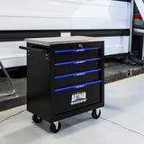 4 DRAWERS MULTIFUNCTIONAL TOOL CART WITH WHEELS-BLACK - V.I.P Digital Presence