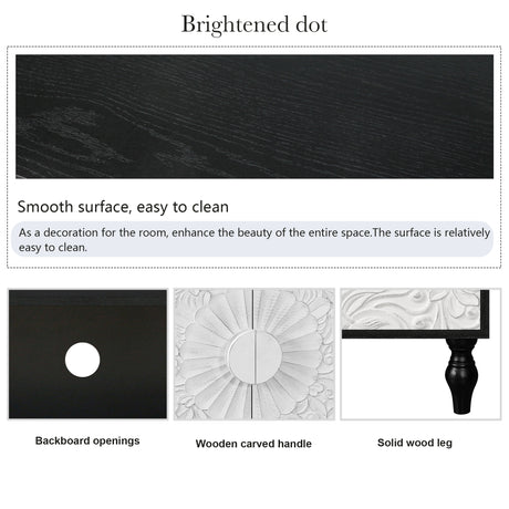 Vintage White Large Faceted Carved And Spliced Doors Combined With Black Frames For TV Stand Table,Sideboards, Accent Cabinets - V.I.P Digital Presence