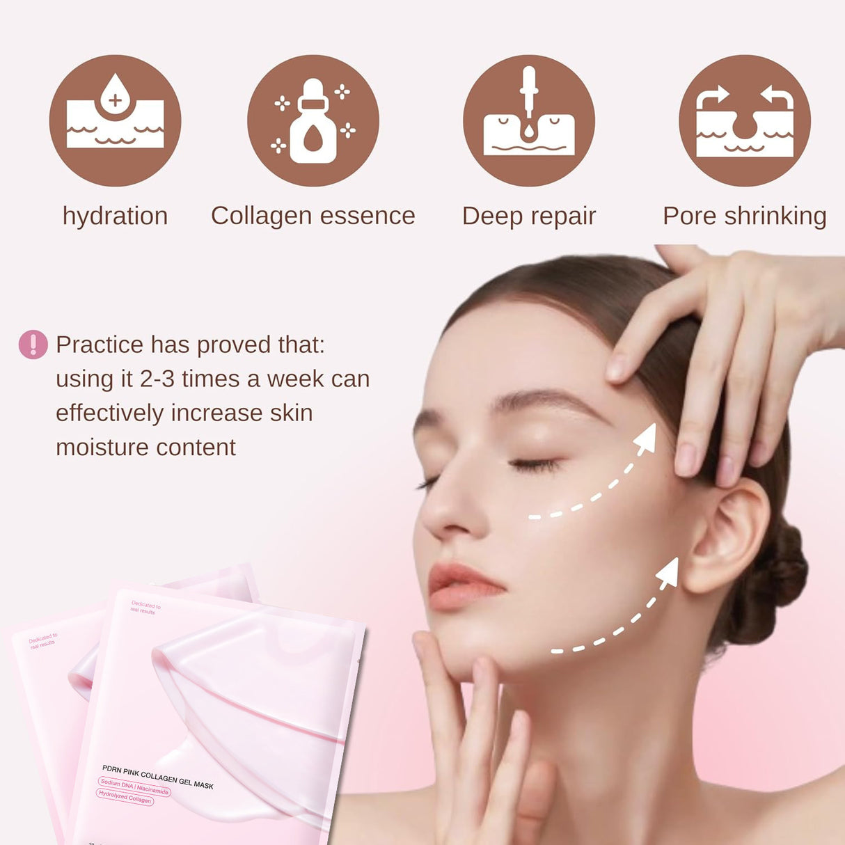 PDRN PINK COLLAGEN GEL MASK Pink Collagen facial mask Jelly Split facial mask - V.I.P Digital Presence
