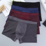 Modal Solid Ice Silk Antibacterial Underwear for Men's Mid Waist Breathable Four Square Corner Underwear - V.I.P Digital Presence