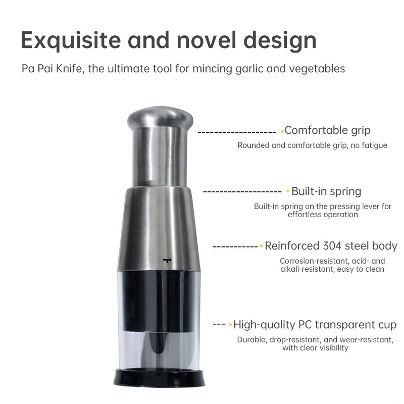 Stainless Steel Manual Kitchen Chopper (for garlic, ginger, herbs, nuts) - V.I.P Digital Presence