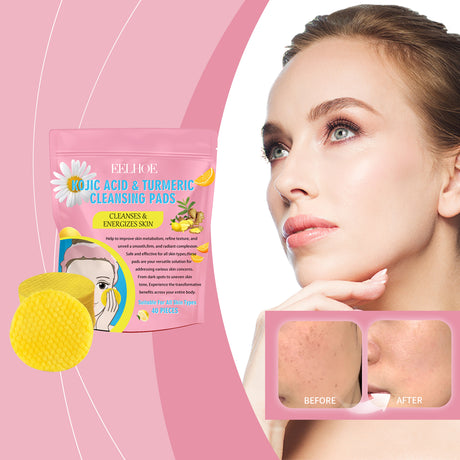 Turmeric Acid Cleansing Pad Gently Cleanses Skin, Lightened Acne Face, Brightened Pores - V.I.P Digital Presence