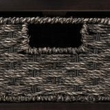TREXM Storage Bench with Removable Basket and 2 Drawers, Fully Assembled Shoe Bench with Removable Cushion (Espresso)