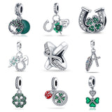 U-shaped Horseshoe Clover Wishing Tree Pendant Copper Silver Plated DIY Jewelry - V.I.P Digital Presence