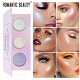 Romantic Beauty Tri-Color Baked Powder Highlighter Palette Pearl Glitter Highlighter Palette - V.I.P Digital Presence