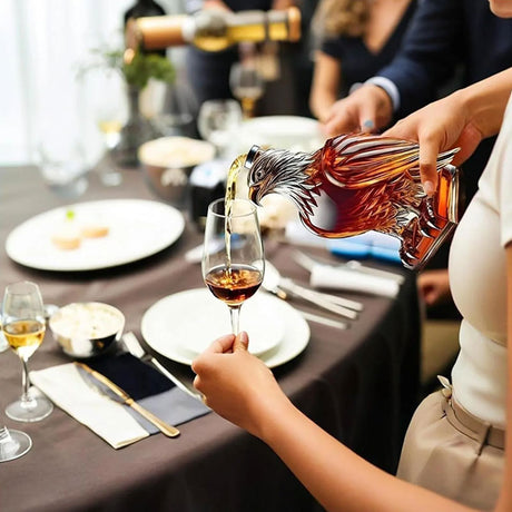 Small Eagle - shaped Whiskey Decanter. Ideal for Dad or Husband. Exquisite Glass Bottle, Perfect for Holiday Home Decor - V.I.P Digital Presence