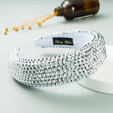 Ins Super Flash Full Drill 4.5cm Wide Brimmed Headdress Thickened Sponge Solid Color Headband Ladies Press Release Art Headband - V.I.P Digital Presence