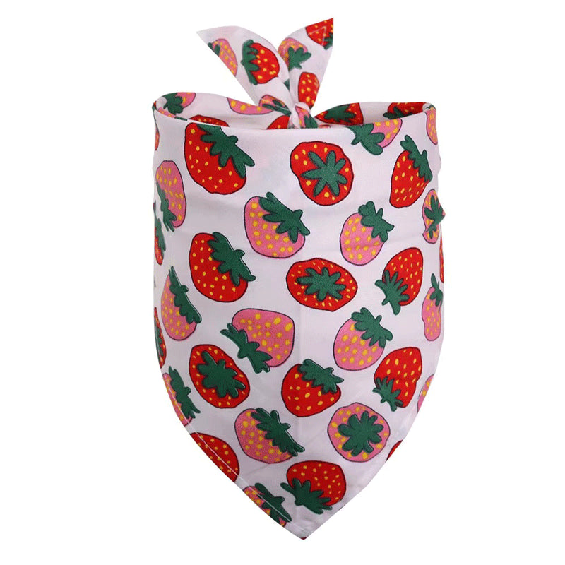 Pet Accessories Summer Pet Drool Towel Fruit Style Pet Scarf Pure Cotton Dog Triangle Scarf - V.I.P Digital Presence