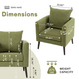 Barrel Chair, modern style chair, fabric armchair, club chair, solid wood leg cushion armchair, olive green waist pillow - V.I.P Digital Presence