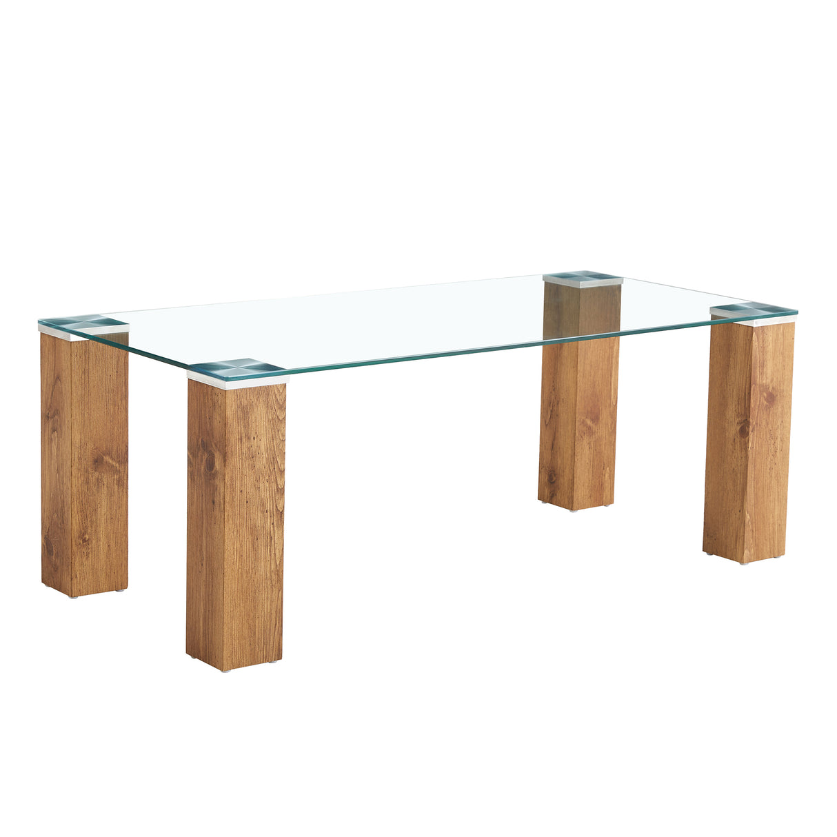 Glass-Top Coffee Table tea table with MDF Legs - Stylish Blend of Elegance and Durability 44.9"*21.7"*16.9"