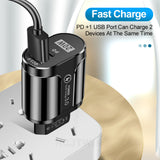 PD20W Mobile Fast Charging Charger 5V4A US, European, and British Standard Speed Matching Device PD+QC3.0 Travel Charging Head - V.I.P Digital Presence