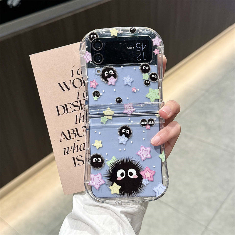 Cute Coal Ball Slim Waist Foldable Phone Case for Samsung Galaxy Z Flip 4/5/6/7 - V.I.P Digital Presence