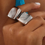 Titanium Steel Fingerprint Signet Ring - V.I.P Digital Presence