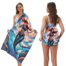 Two-in-One Foldable Beach Towel Printed Bath Towel All-In-One Beach Towel with Storage Bag - V.I.P Digital Presence