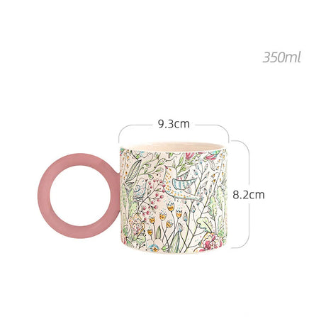 British Style Ceramic Mug Cute Coffee Cups Personality Gift Household Color Painting  Kawaii Girls Breakfast Oat Milk Mugs - V.I.P Digital Presence