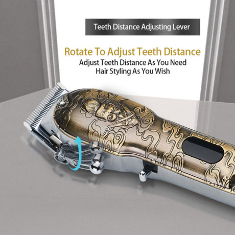 All Metal Hair Clipper Retro Oil Head Carving Scissors Machine Set USB Charging Electric Hair Clipper - V.I.P Digital Presence