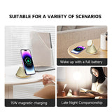 Conical adjustable magnetic wireless charger with night light suitable for iPhone 15W wireless charging bracket
