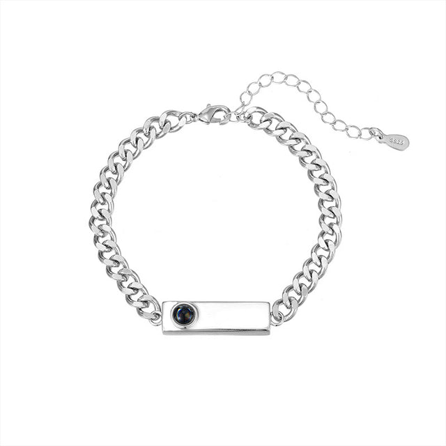 Couple bracelet with 100 different voices I love you engraved high-definition color photo projection bracelet - V.I.P Digital Presence