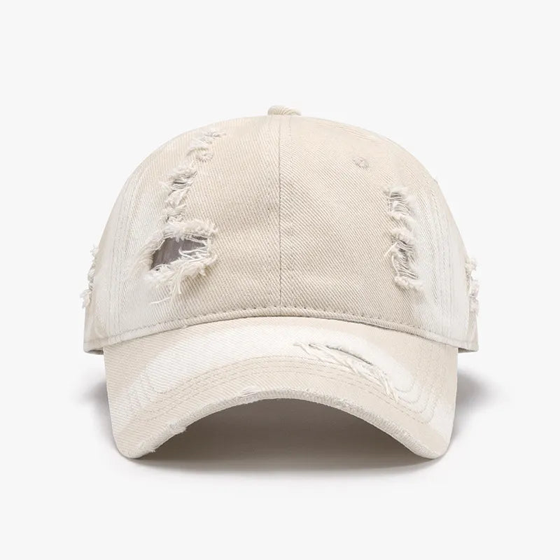 Distressed Adjustable Cotton Baseball Cap - V.I.P Digital Presence