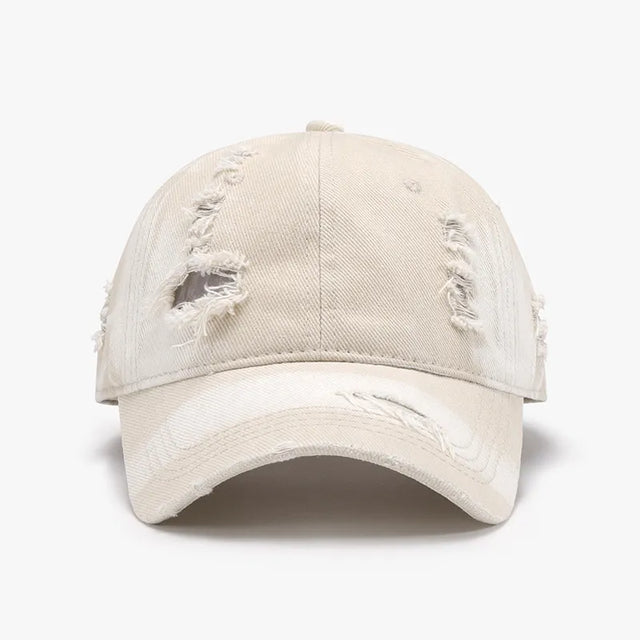 Distressed Adjustable Cotton Baseball Cap - V.I.P Digital Presence