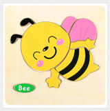 Rompecabezas 3D de madera para niños, juguete educativo de aprendizaje temprano con dibujos de animales, vehículo, rompecabezas de madera, #L505