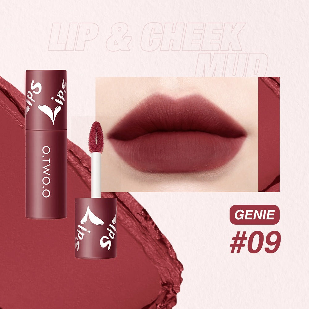 O. TWO. O Lip Clay Matte Face Lip And Cheek Dual-Use Powder Blusher Lipstick Air Lip Glaze Does Not Stick To Cup Lip Color 9144 - V.I.P Digital Presence