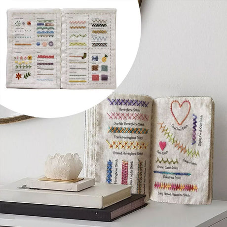 DIY Imitation Linen Sewing Book with Embroidery. Personalize, Improve Skills. Portable - V.I.P Digital Presence
