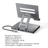 Concentrador/convertidor divisor USB 3.0 con puerto Gigabit Ethernet 4K/60 Hz, soporte giratorio de panel plano, estación de acoplamiento tipo C