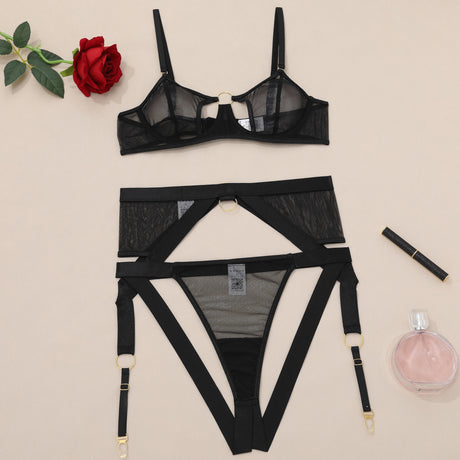 New mesh sexy and comfortable lingerie set, garter belt, Amazon hot selling erotic set - V.I.P Digital Presence