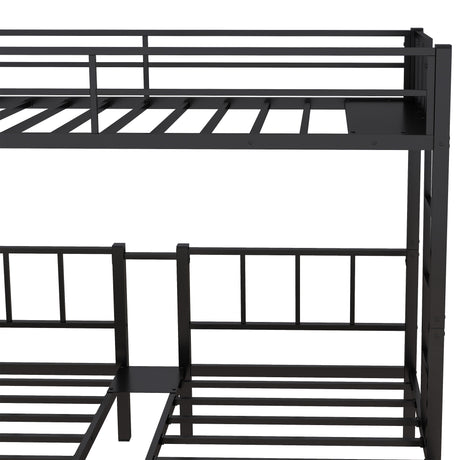 Twin over Twin & Twin Bunk Beds for 3, Twin XL over Twin & Twin Bunk Bed Metal Triple Bunk Bed, Black - V.I.P Digital Presence