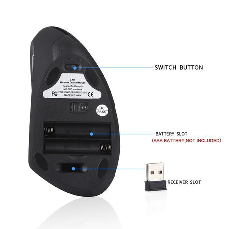 Ergonomic left-handed charging upright vertical mouse wireless esports left-handed office - V.I.P Digital Presence