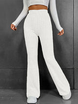 Fashionable and casual solid color micro flared high waisted pants for women - V.I.P Digital Presence